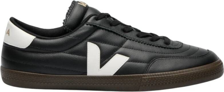 Veja Gewatteerde leren sneakers met logo print