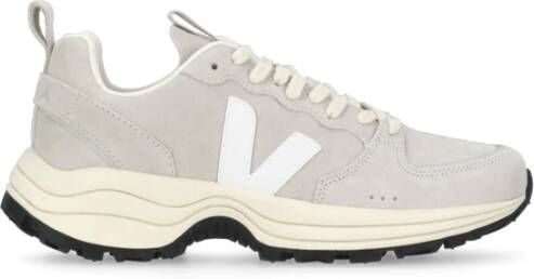Veja Grijze Leren Sneakers Ronde Neus Vetersluiting Gray Dames - Foto 3