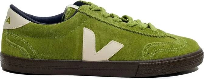 Veja Groene Suède Logo Detail Sneakers