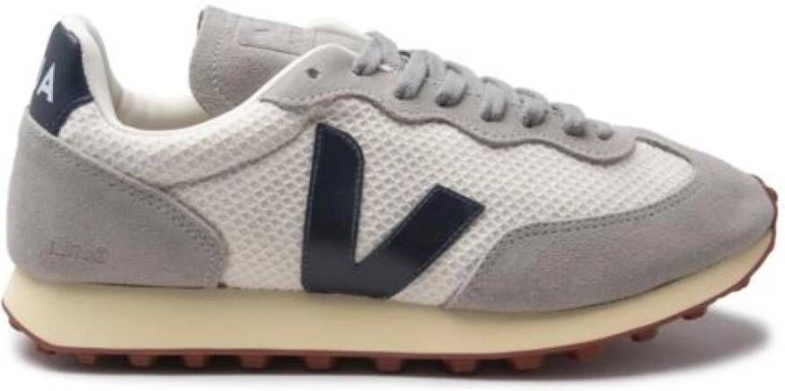 Veja Grijze Suède Sneaker met Blauw Logo Detail Gray - Foto 5