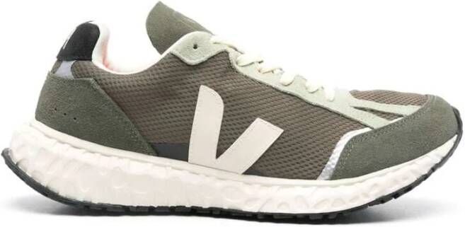 Veja Khaki Sneaker met Mesh Paneling Green Heren