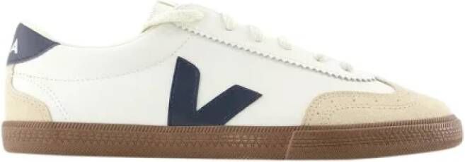 Veja Witte Leren Volley Sneakers Multicolor