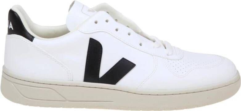 Veja Leren Sneakers Zwart Wit Vetersluiting White Heren