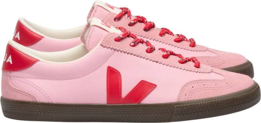 Veja Lichtroze Damessneakers Minimaal Ontwerp