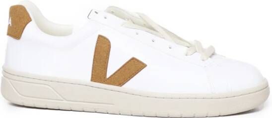 Veja Logo Sneakers Wit Kameel Polyurethaan White Heren