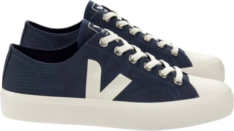 Veja Sneakers van canvas zwart met wit detail Black