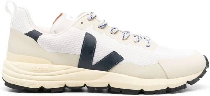 Veja Navy Blauwe Panel Sneakers Beige Heren