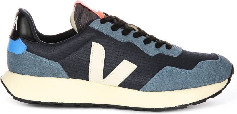 Veja Navy White Suède Mesh Sneakers Mannen