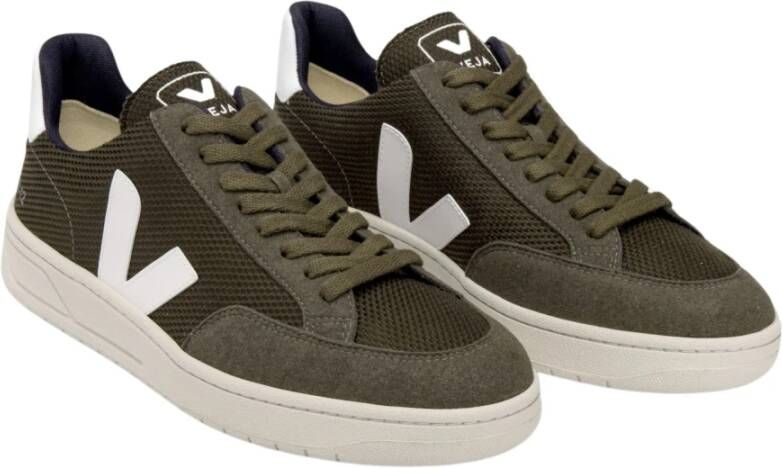 Veja Olijf Wit V-12 Vegan Sneakers Green Heren