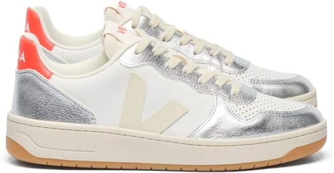 Veja Prime Leren Sneaker Wit Zilver