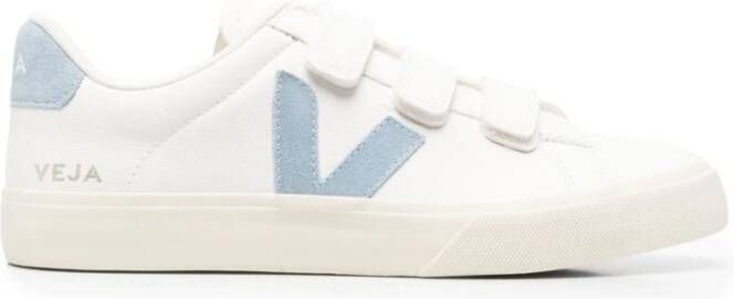 Veja Recife Sneakers Wit Staalblauw Kalfsleer VLogo Handtekening Detail White Dames - Foto 3