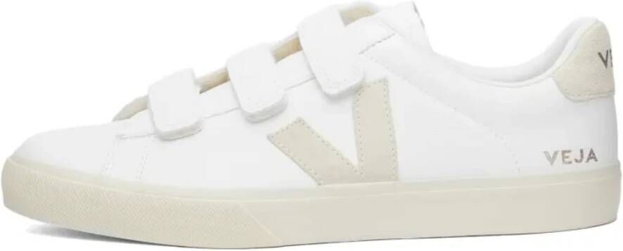 Veja Recife Velcro Leren Sneaker Wit Natuurlijk White Dames