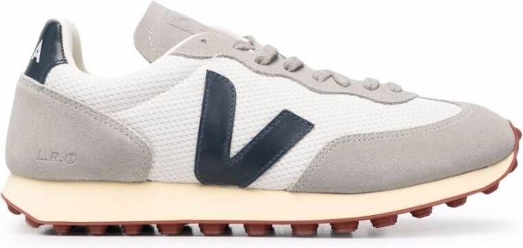 Veja Grijze Suède Sneaker met Blauw Logo Detail Gray - Foto 10