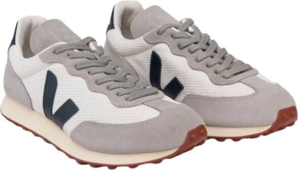 Veja Grijze Suède Sneaker met Blauw Logo Detail Gray - Foto 12