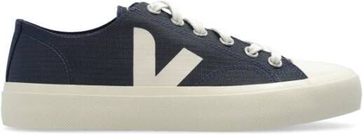 Veja Sneakers van canvas zwart met wit detail Black