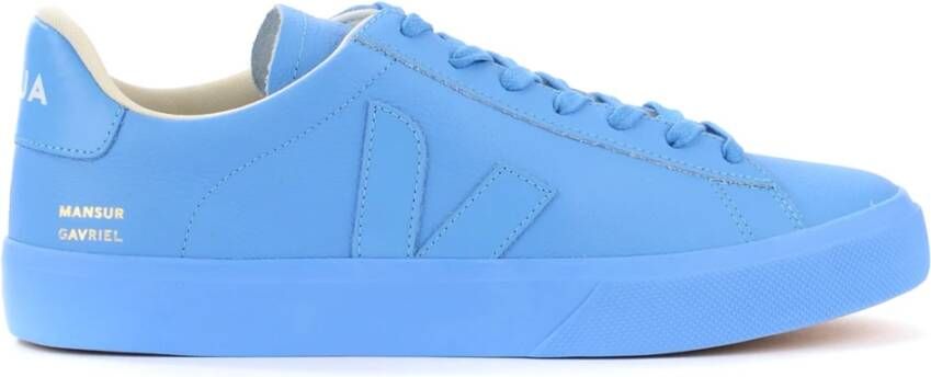 Veja Campo Sneakers Chromefree Leather Blauw Dames - Schoenen.nl