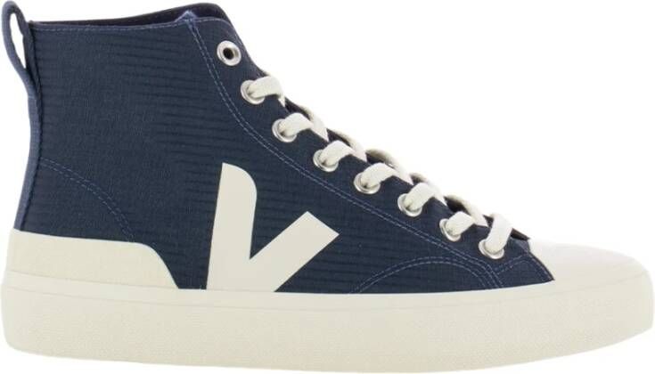 Veja Blauwe Stoffen Sneakers met Logo Blue Heren