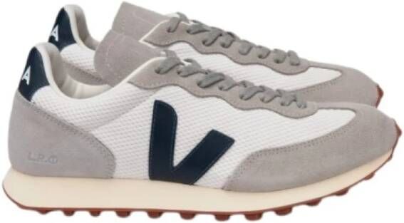 Veja Grijze Suède Sneaker met Blauw Logo Detail Gray - Foto 13