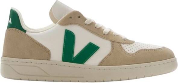 Veja Groene Leren Sneakers met Vegan Suede Inzetstukken Groen Heren - Foto 14