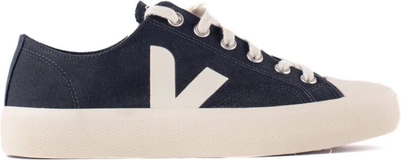 Veja Sneakers van canvas zwart met wit detail Black