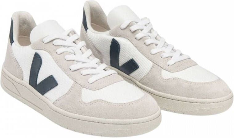 Veja Gerecyclede B-Mesh Sneakers met Marineblauwe Accenten White - Foto 5
