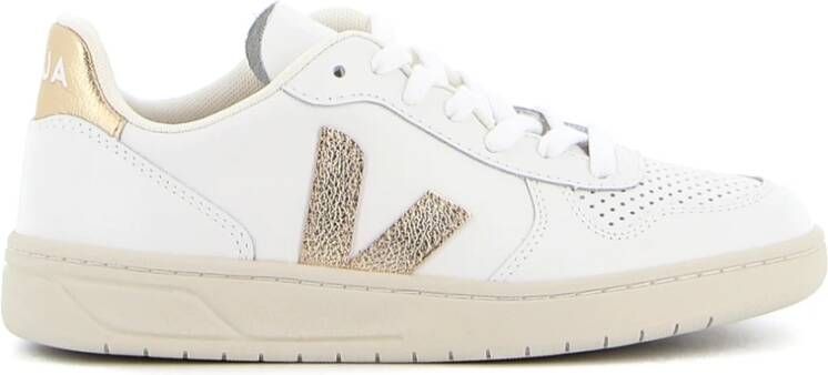 Veja v-10 sneakers dames wit vx022490 white-platine leer