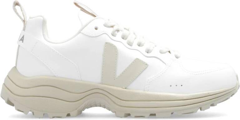 Veja Witte Biologisch Katoenen Sneakers met Rubberen V Logo Wit Dames