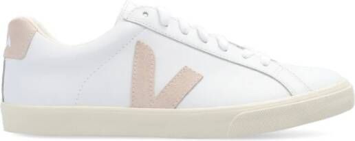 Veja Esplar Logo Leren Sneakers Wit White Dames