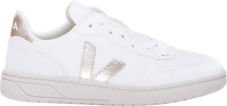 Veja V-10 Chromefree Leather Sneakers Wit Platine Vx0502935 White - Foto 15