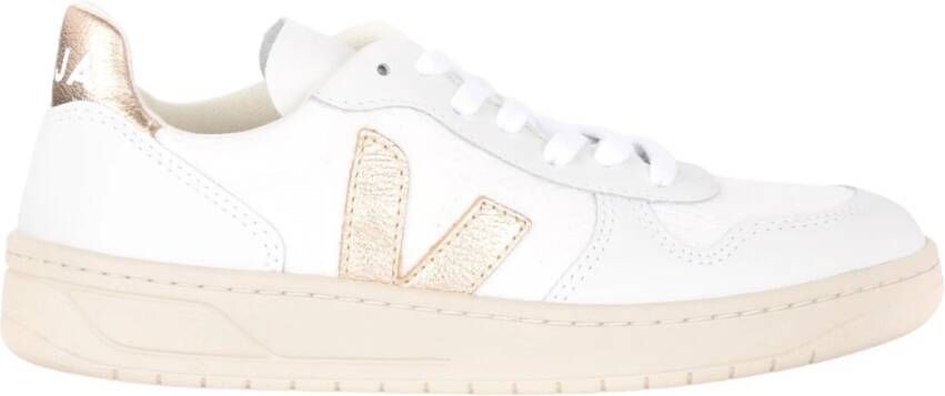 Veja V-10 Chromefree Leather Sneakers Wit Platine Vx0502935 White - Foto 14
