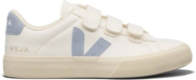 Veja Recife Sneakers Wit Staalblauw Kalfsleer VLogo Handtekening Detail White Dames - Foto 4