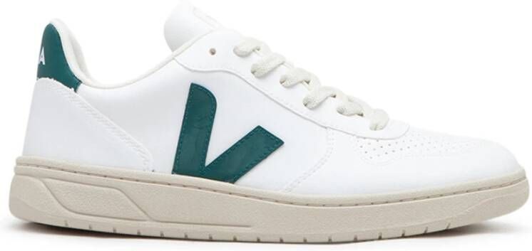 Veja Witte Groene Vegan Tennisgeïnspireerde Sneaker White Dames