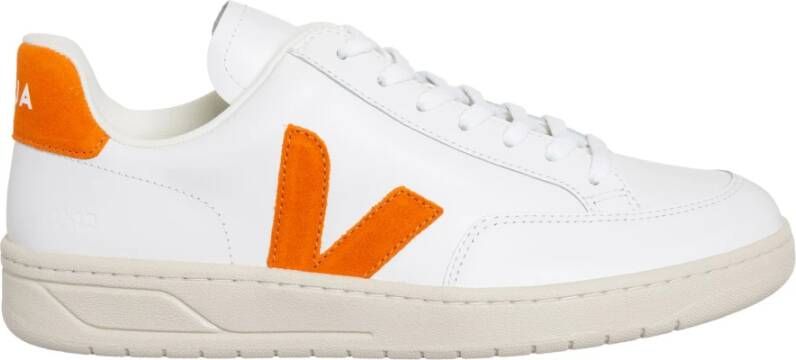 Veja Witte leren herensneakers met bruine suède inzetstukken Wit - Foto 12