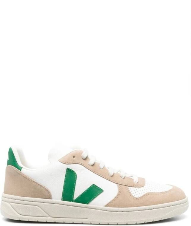 Veja Witte Leren Sneakers met Beige Suède Inzetstukken White Heren - Foto 3