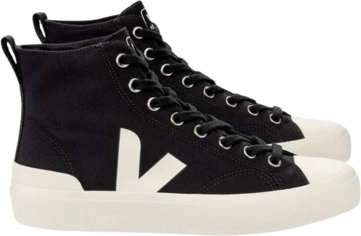 Veja Nova heren hoge sneakers in zwart biologisch katoen Black Heren