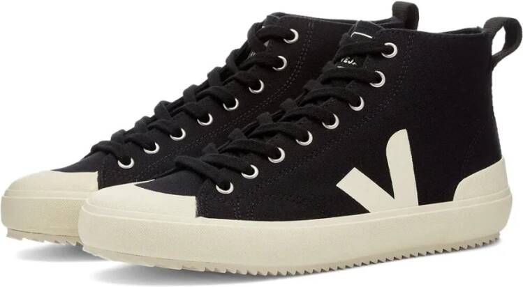 Veja Nova hoge sneakers in zwart biologisch katoen Black