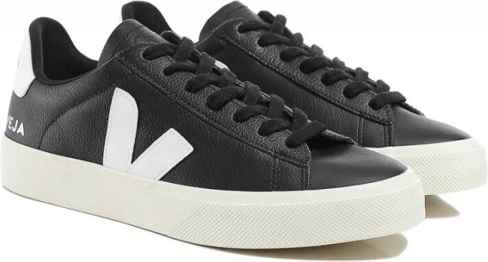 Veja Campo Sneakers in Black and White Chromefree Leather Zwart - Foto 6