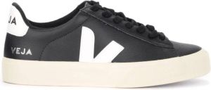 Veja Campo Sneakers in Black and White Chromefree Leather Zwart