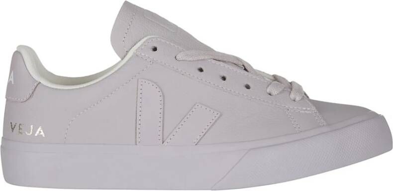 Veja Paarse Leren Campo Sneakers Vetersluiting White Dames