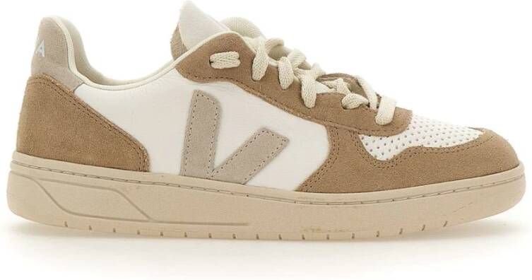 Veja V-10 Chromefree Leather Sneakers Wit Platine Vx0502935 White - Foto 16