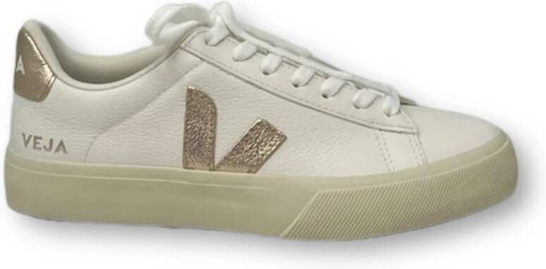Veja V-10 Chromefree Leather Sneakers Wit Platine Vx0502935 White - Foto 17