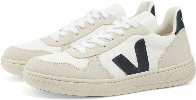 Veja Gerecyclede B-Mesh Sneakers met Marineblauwe Accenten White - Foto 6