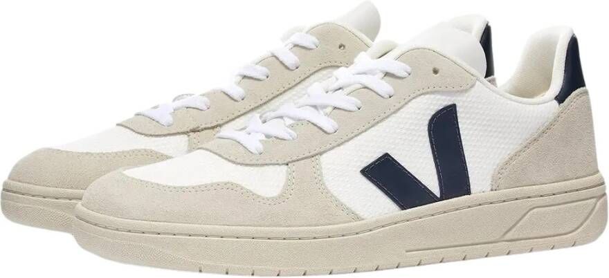 Veja V-10 B-Mesh White and Nautico Sneakers White Dames