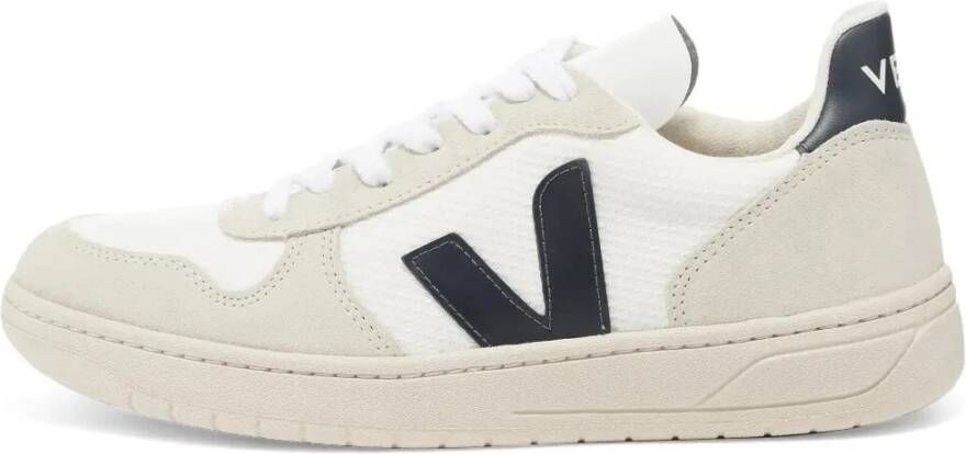 Veja Gerecyclede B-Mesh Sneakers met Marineblauwe Accenten White - Foto 9