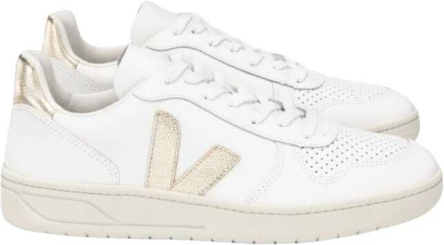 Veja v-10 sneakers dames wit vx022490 white-platine leer