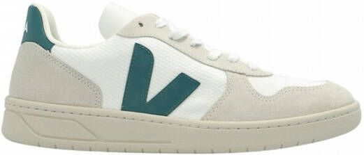 Veja Vx0102796B witte mesh+beige groen logo sneakers White