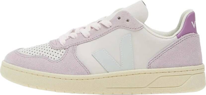 Veja Paarse Sneakers met Leren Inzetstukken Purple Dames