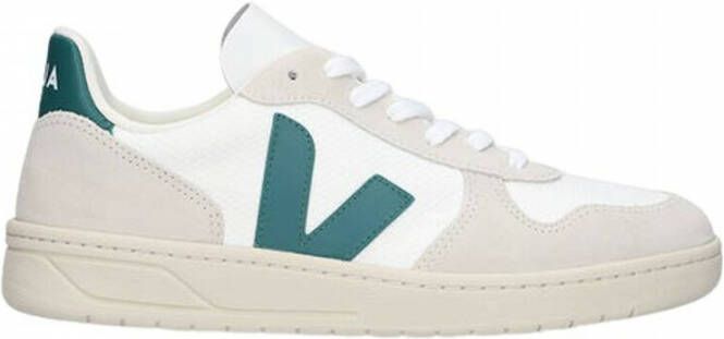 Veja Vx0102796B witte mesh+beige groen logo sneakers White