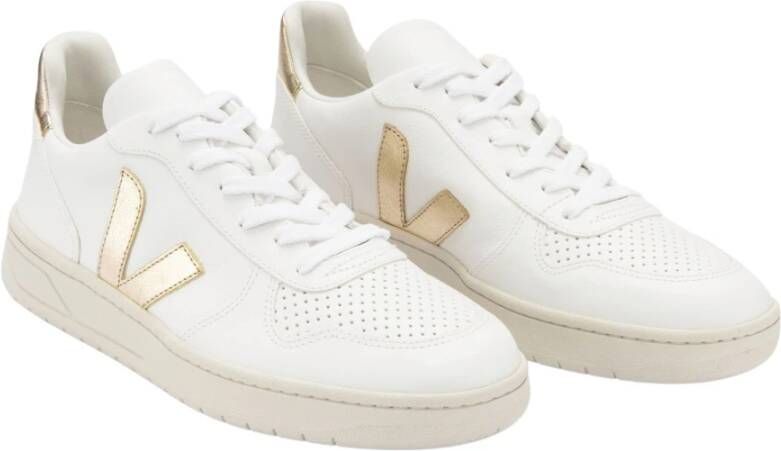 Veja V-10 Chromefree Leather Sneakers Wit Platine Vx0502935 White - Foto 11