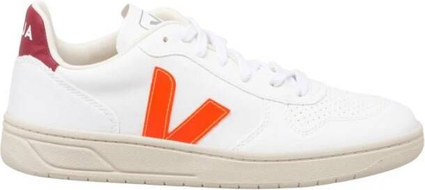 Veja V-10 Wit Oranje Sneakers Orange Heren
